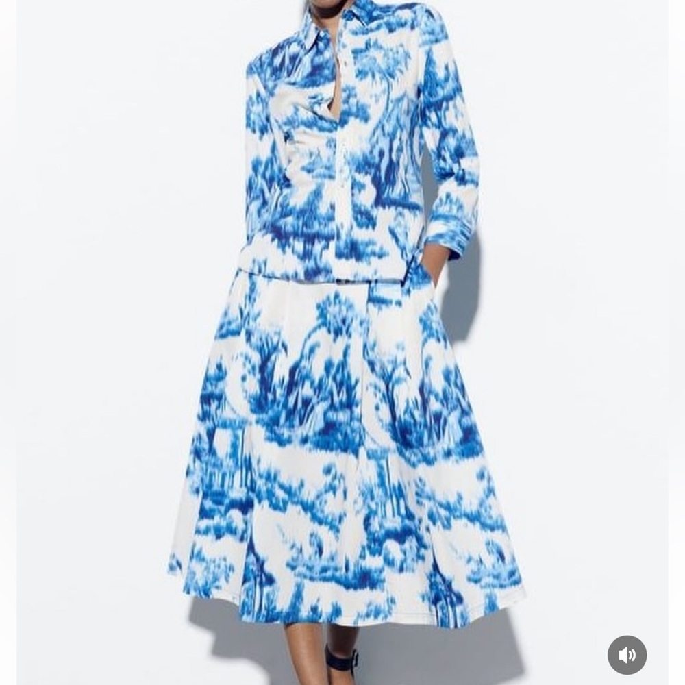 Zara 2pc ZW Collection Co Ord Skirt Set XS/S NWT - Picture 5 of 14